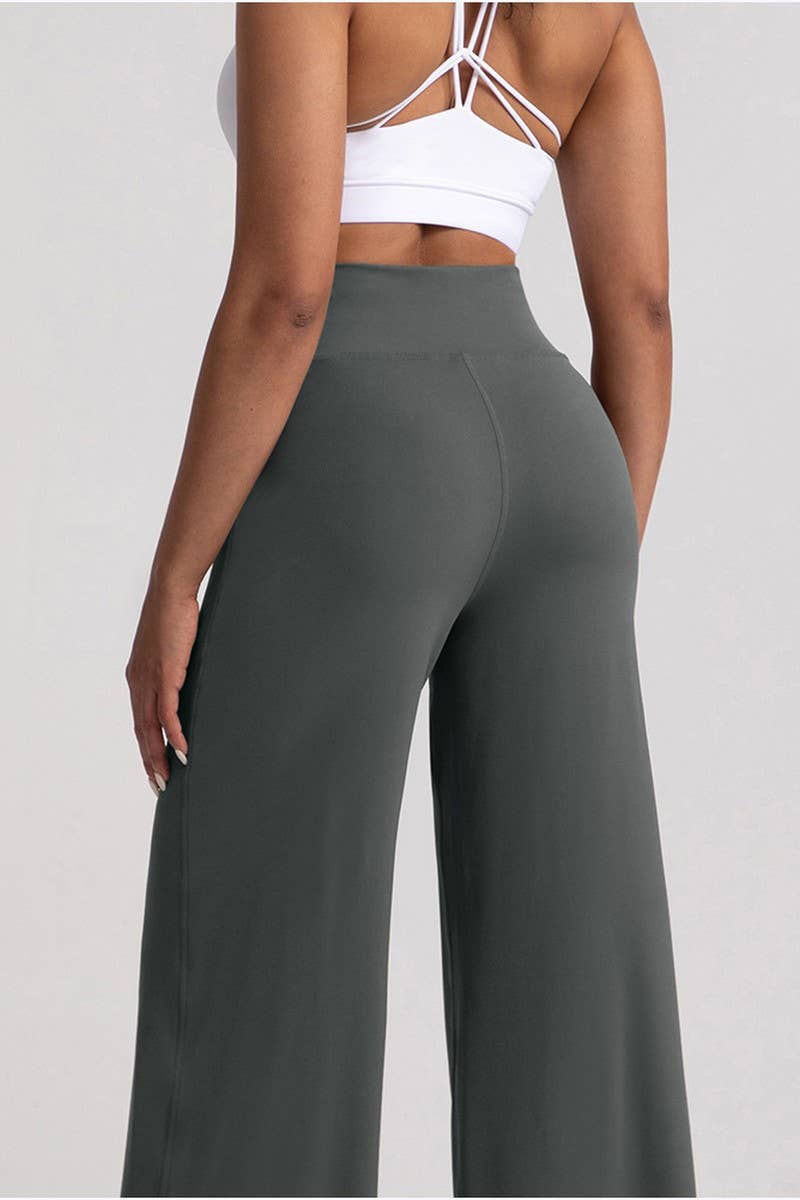 CWBLP1505_STRAIGHT DRAWSTRING HIGH WAIST LOOSE SWEATPANTS