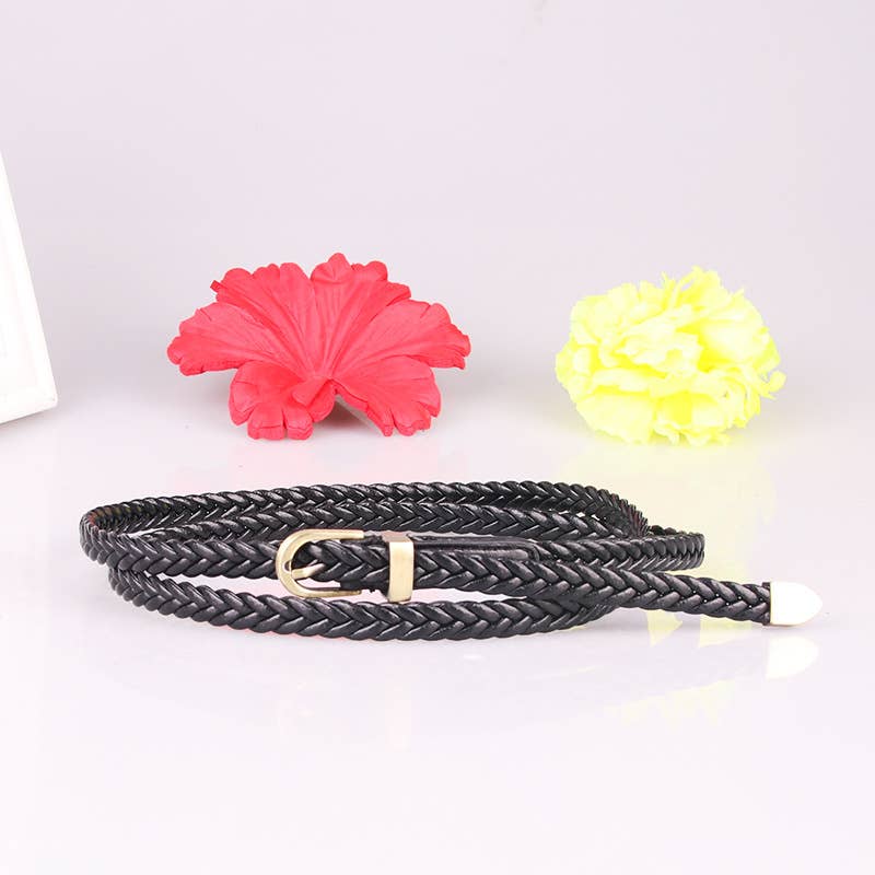 Hand-woven needle-buckle versatile waist belt
