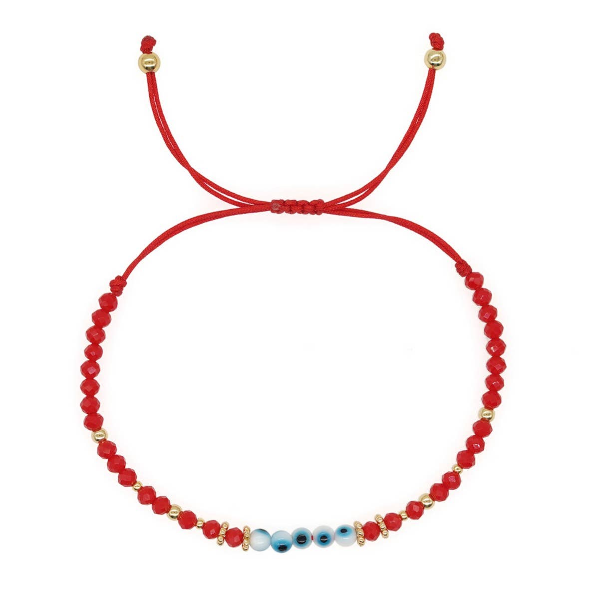 MULTI-COLOR GLASS FLAT DEVIL EYE BRACELET