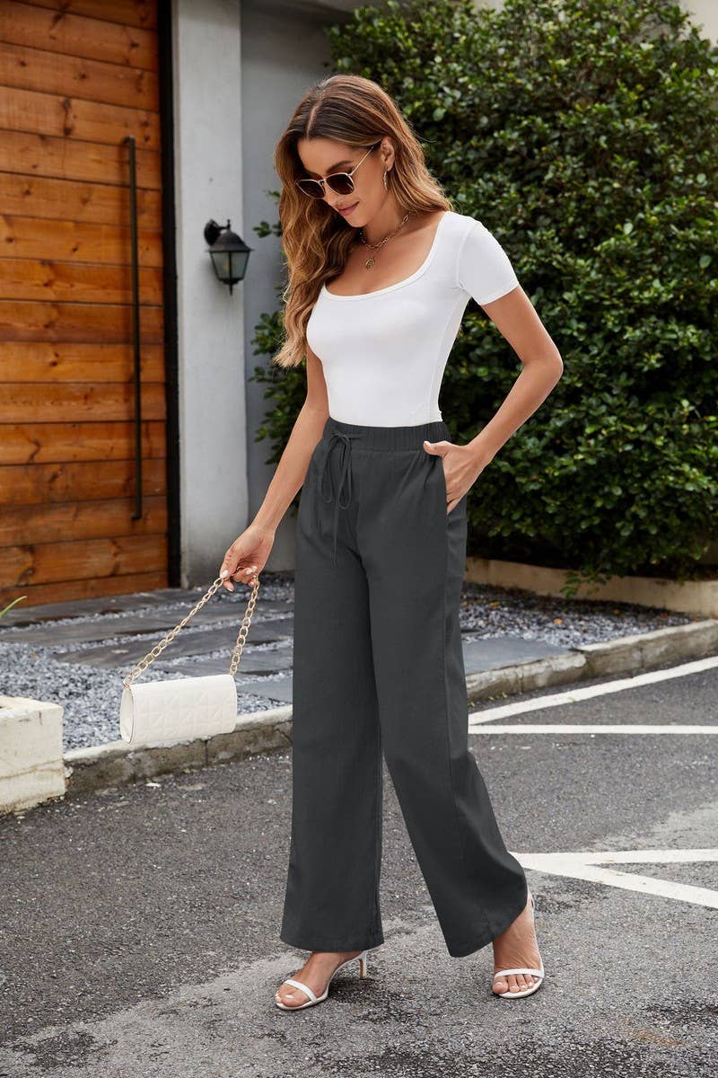 CWBLP1803_ELEGANT BREATHABLE HIGH WAIST WIDE LEG PANTS