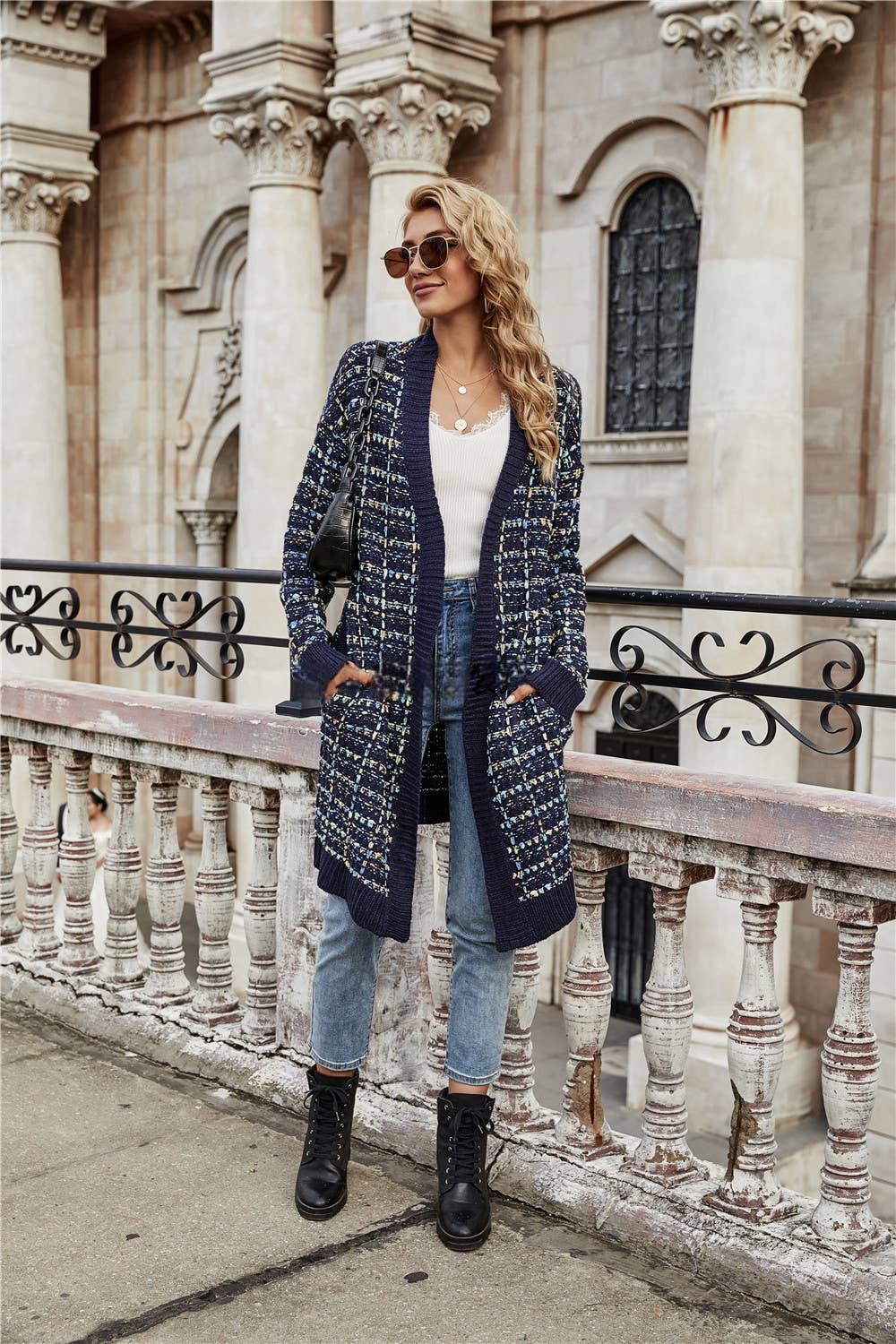 CWOSWL1045_Long Sleeve Open Front Long Cardigan Sweater