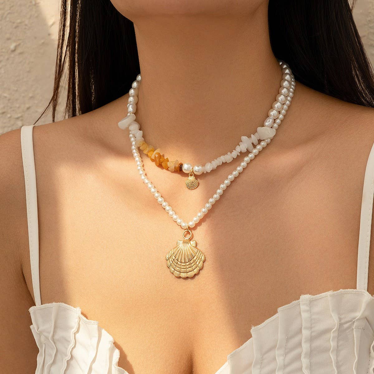 VINTAGE BOHEMIAN SUNFLOWER LAYERED NECKLACE
