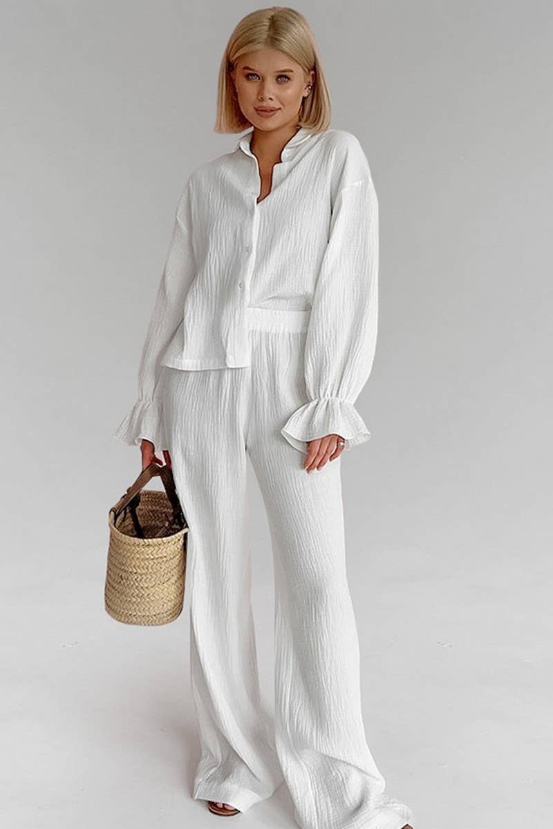 CWSPJ0289_LOOSE COTTON LONG-SLEEVED TROUSERS PAJAMAS SET