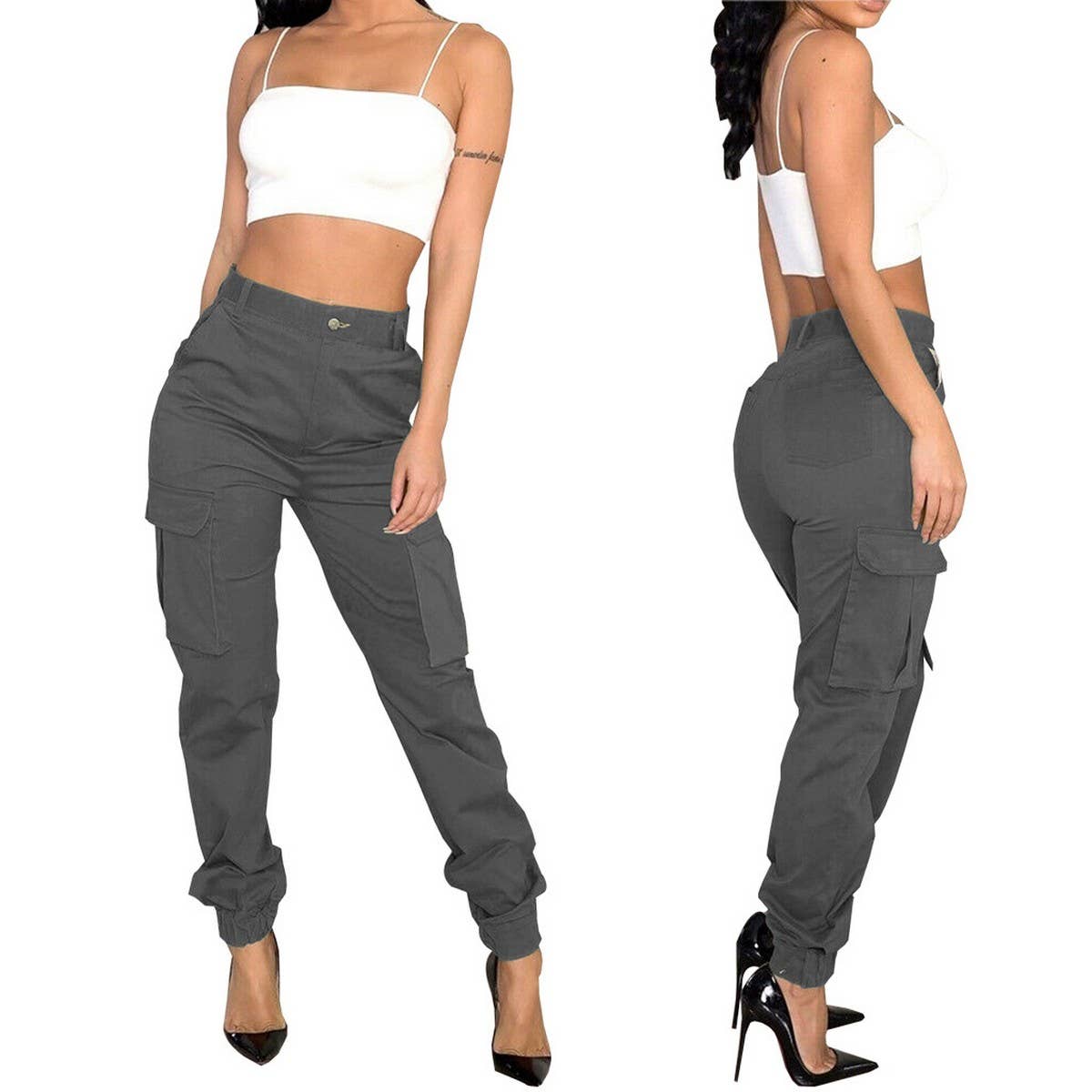 WOMENS SLIM FITTING CAMOUFLAGE PRINTED PANTS_CWBLP0383