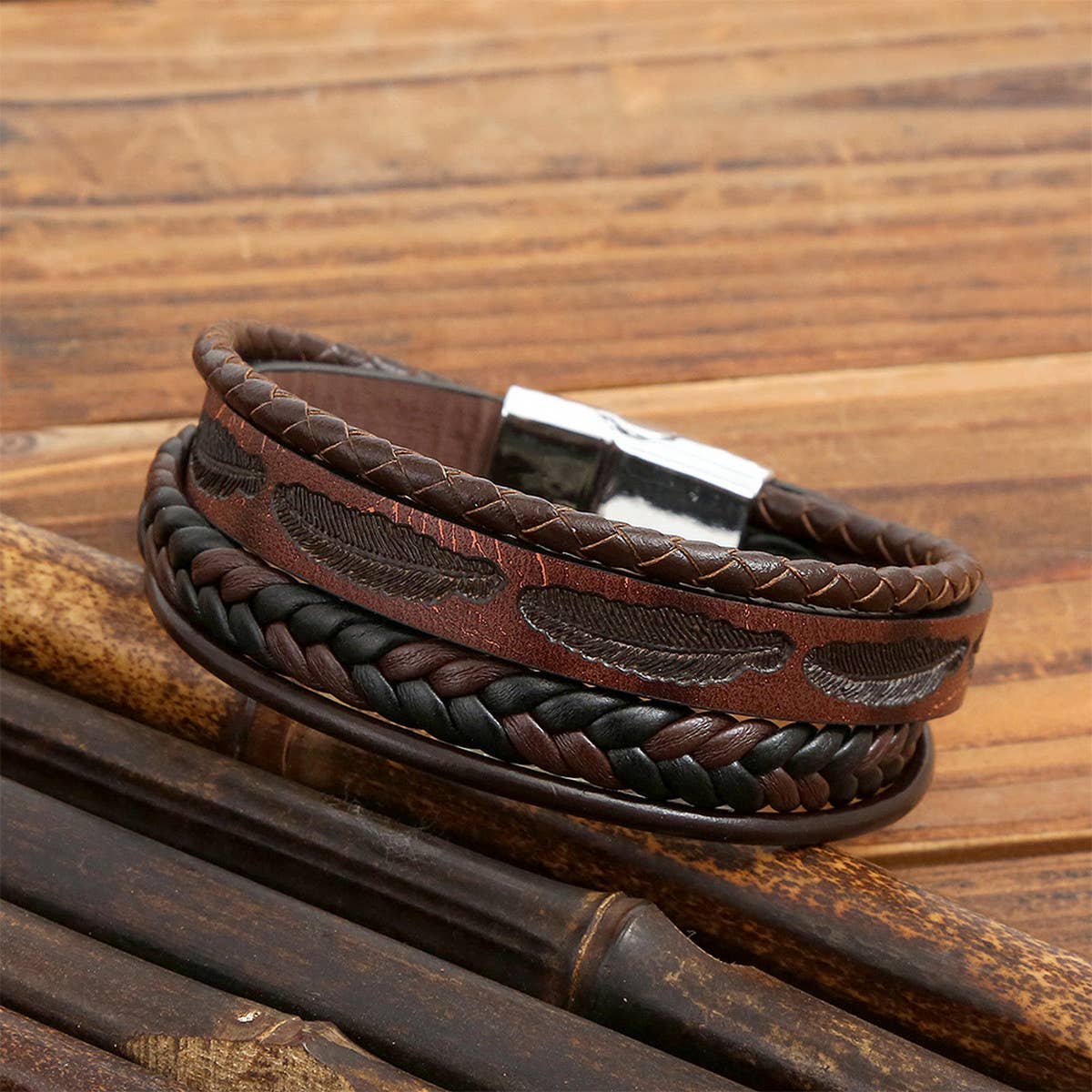 NEW FEATHER ALLOY BUCKLE BRACELET