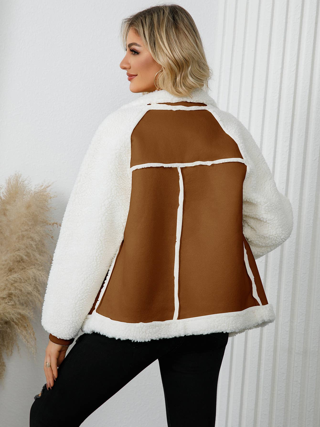 Fleece jacket, denim fleece zipper jacket
