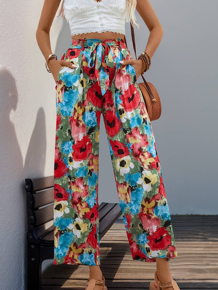 BOHO CHIC FAKE STRAIGHT-LEG PANTS