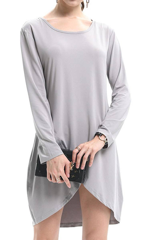 Crew-neck skirt Fashion long-sleeved dress