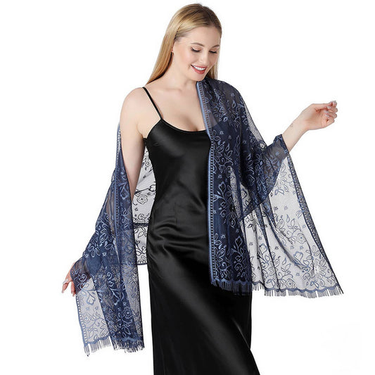 Floral Lace Tie-Dye Shawl ? Bridal Evening Wrap