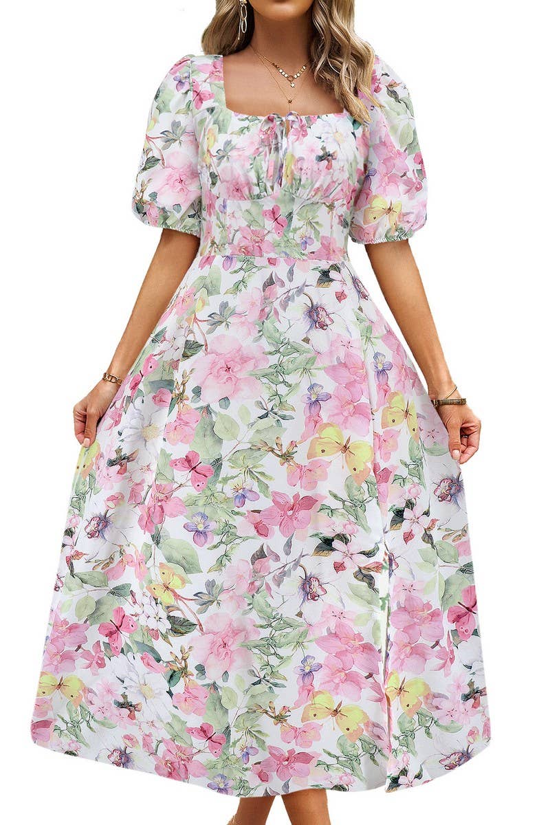 CWDMD6220_FLORAL LANTERN SLEEVE ELEGANT MAXI DRESS