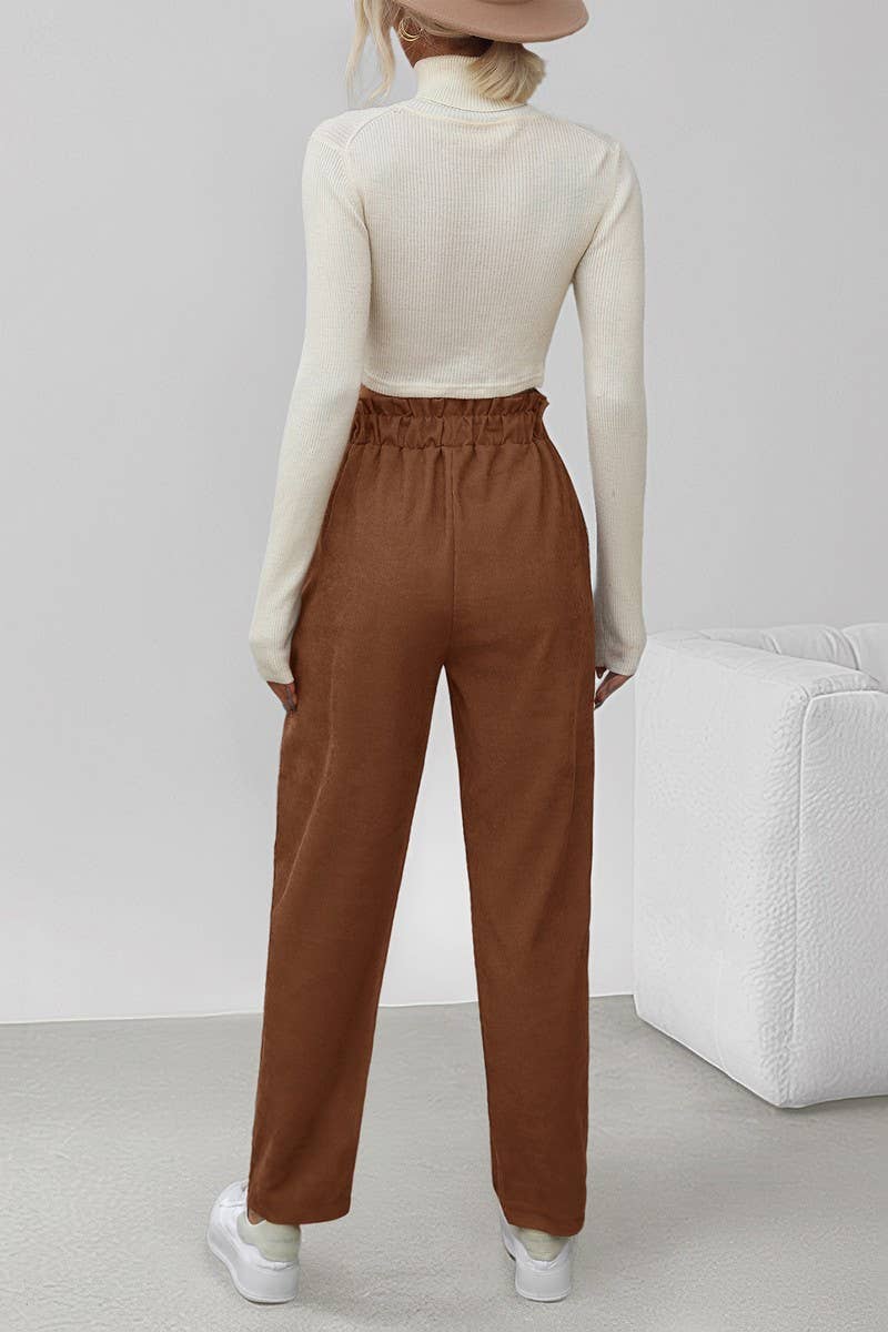 CWBLP00937_CASUAL SOLID ELASTIC WAIST CORDUROY PANTS