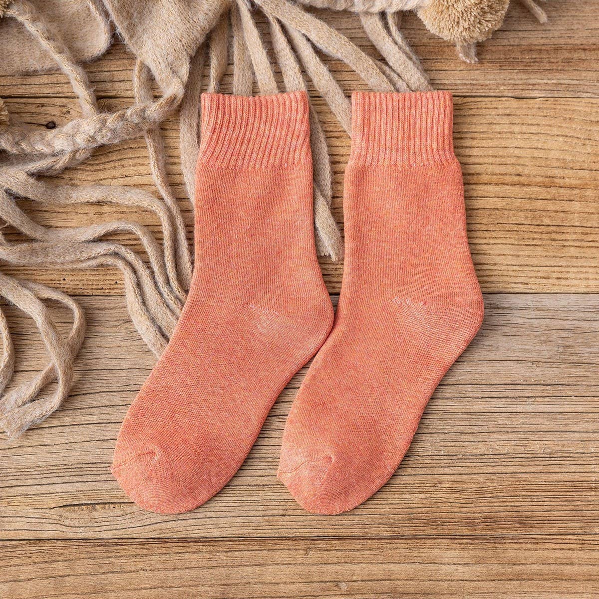 WINTER PLUS VELVET THICK WARM TERRY MID-TUBE SOCKS