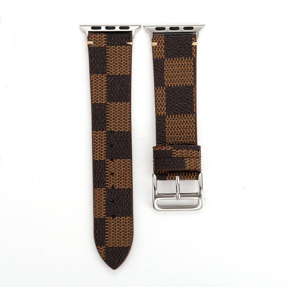 APPLE WATCH9 STYLISH PLAID LEATHER STRAP_CWASC1579