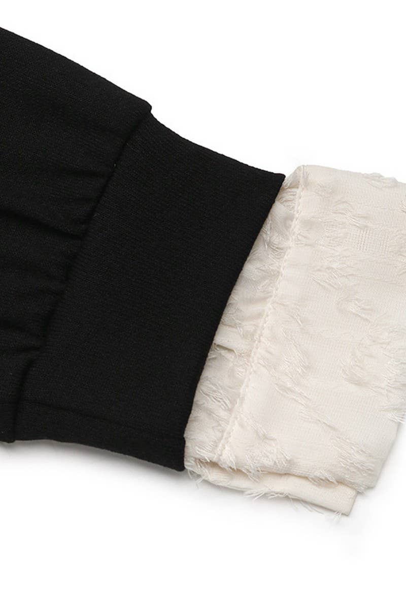 CWTBLL3738_CASUAL LAPEL STITCHING FAKE TWO-PIECE SWEATSHIRT