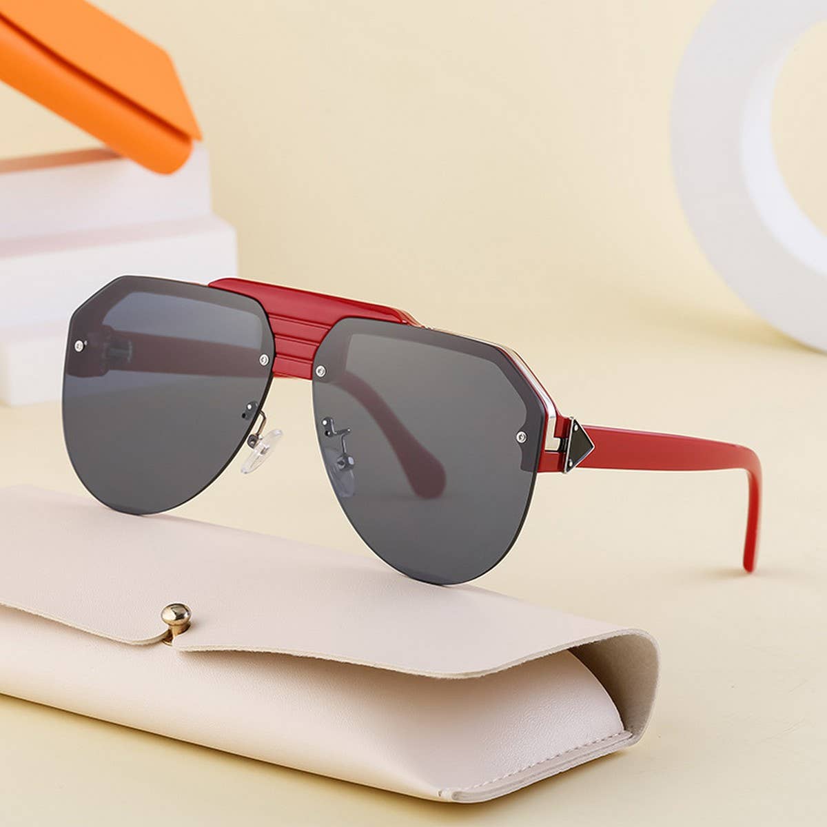 FASHION HALF-FRAME TOAD ANTI-ULTRAVIOLET SUNGLASSES_CWASG073