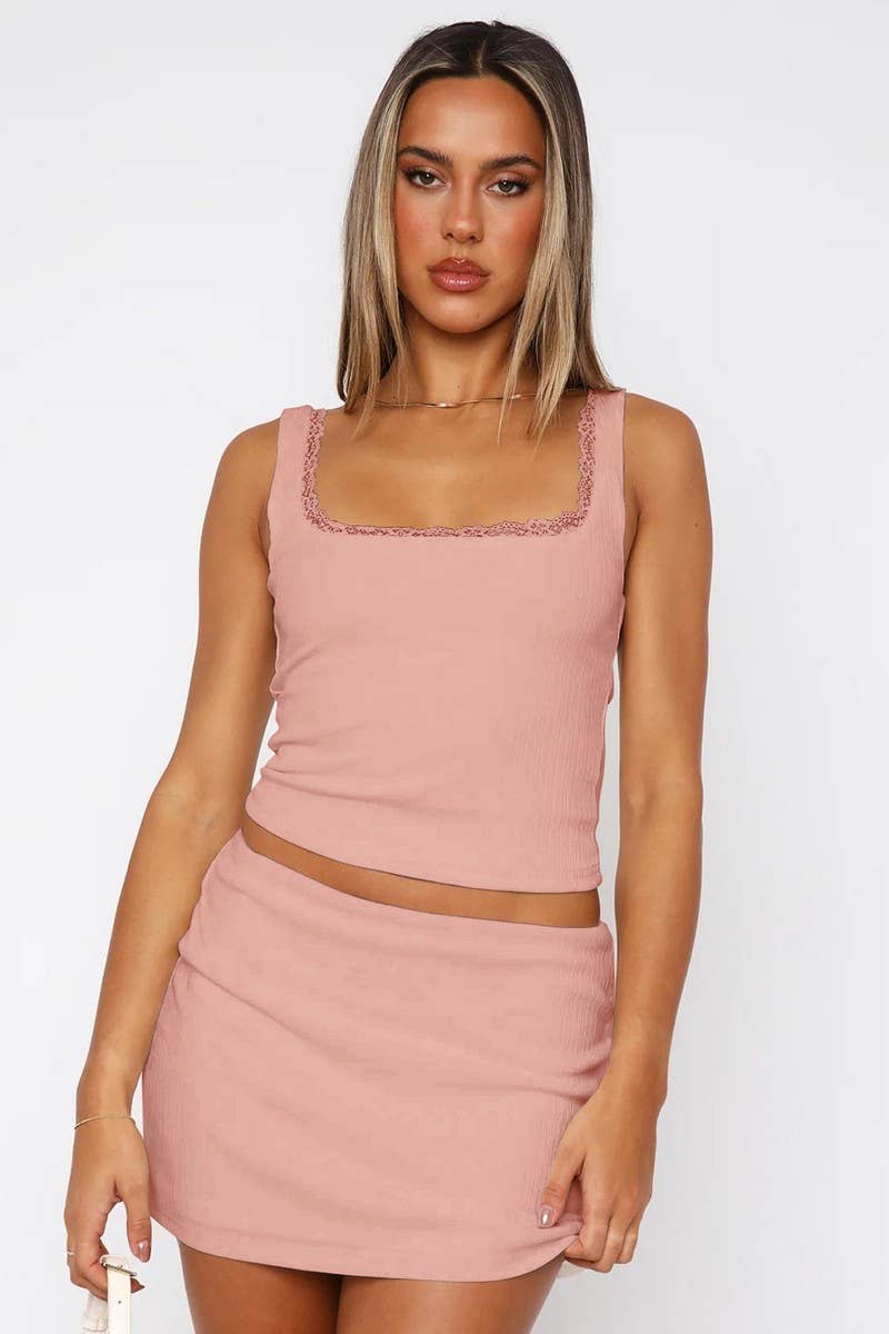 CWSS1266_SUMMER SOLID COLOR STRAIGHT SHOULDER T-SHIRT