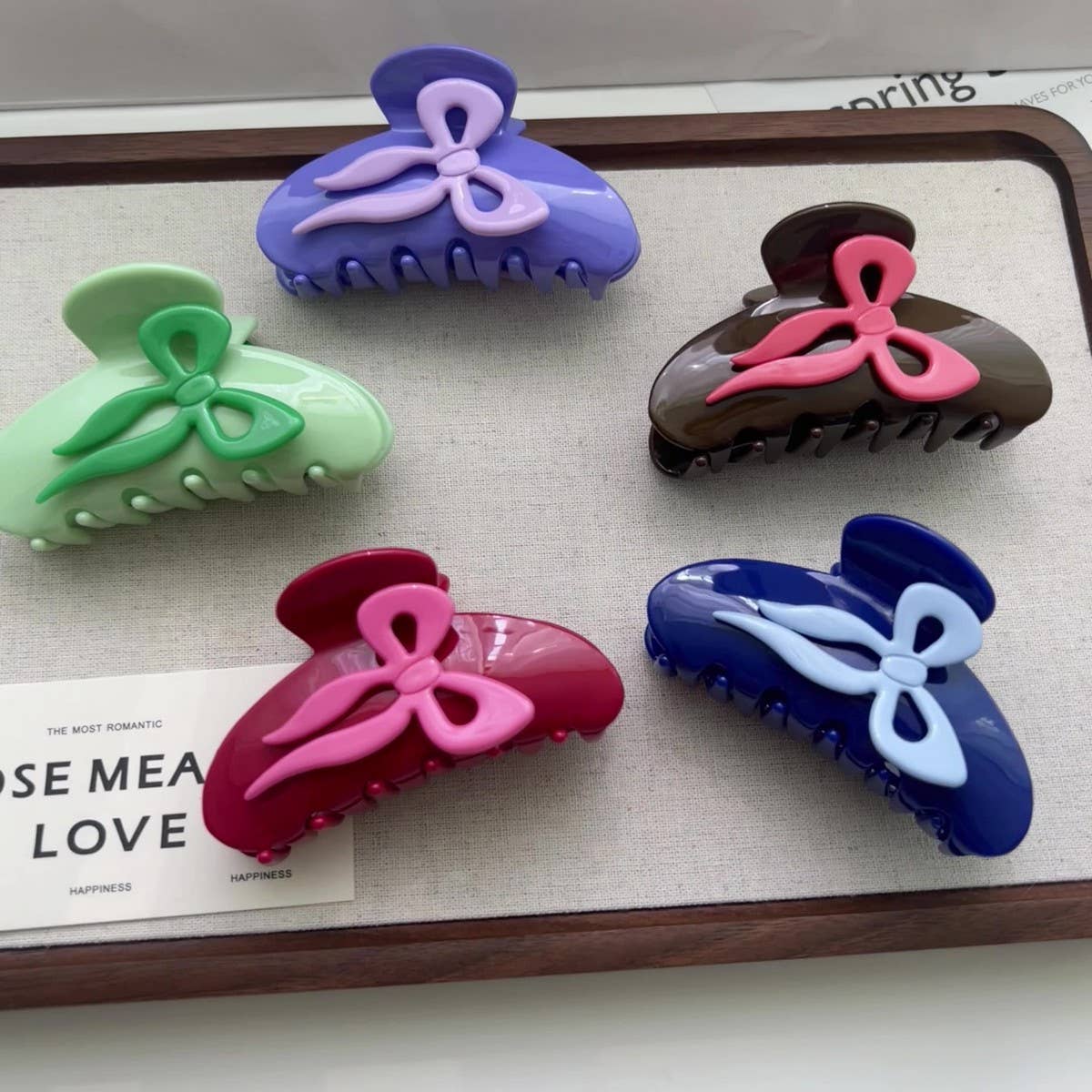 Colorful Bow Acetate Claw Clip?Y2K Hair Accessory