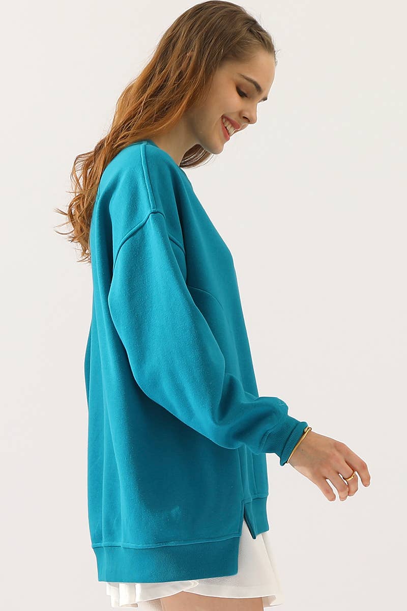 CWTTL905-P_PLUS SIZE ROUND NECK CUT HEM SWEATSHIRT