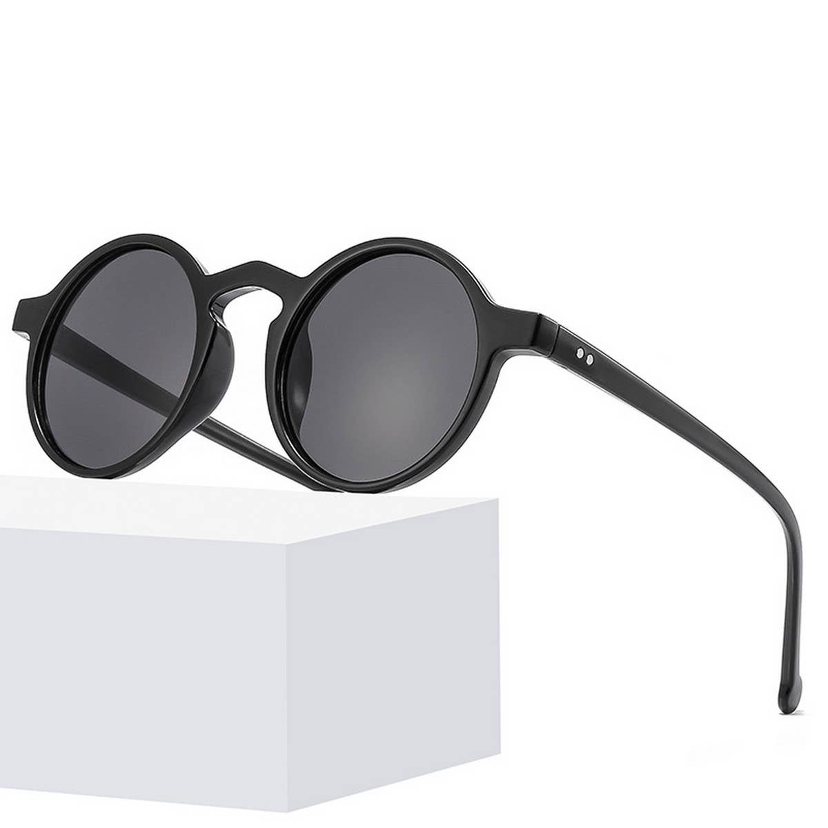 ROUND FRAME TINTED LENS FASHION GLASSES UNISEX