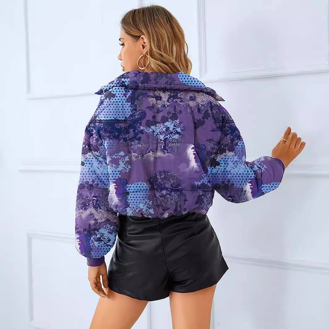 FASHIONABLE COTTON STANDING COLLAR BREAD JACKET