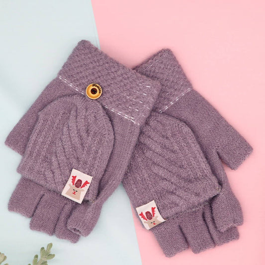 HALF FINGER FLAP CYCLING ANTI-FREEZE CABLE GLOVES_CWAG0155