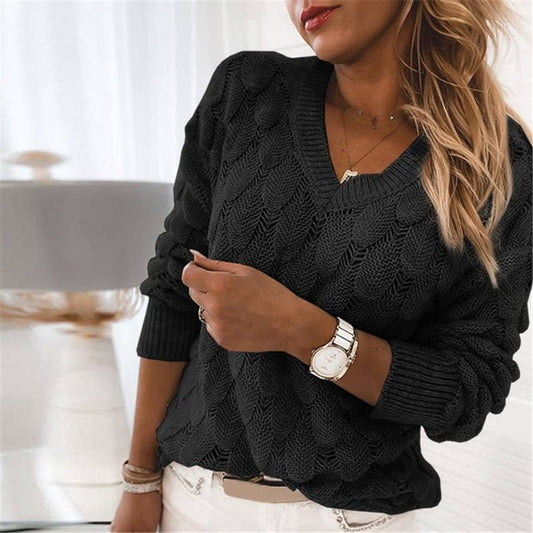 CWOSWL0715_Long Sleeve V-Neck Pullover Sweater