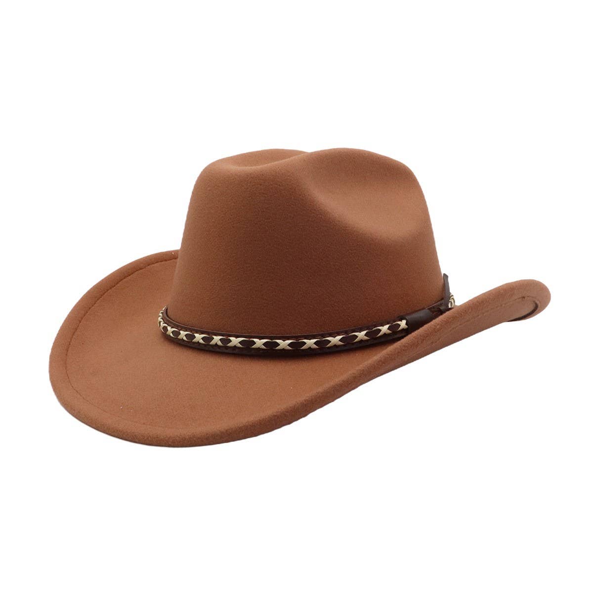 Men & Women Ethnic Wool Fedora Jazz Cowboy Hat_CWAH04415