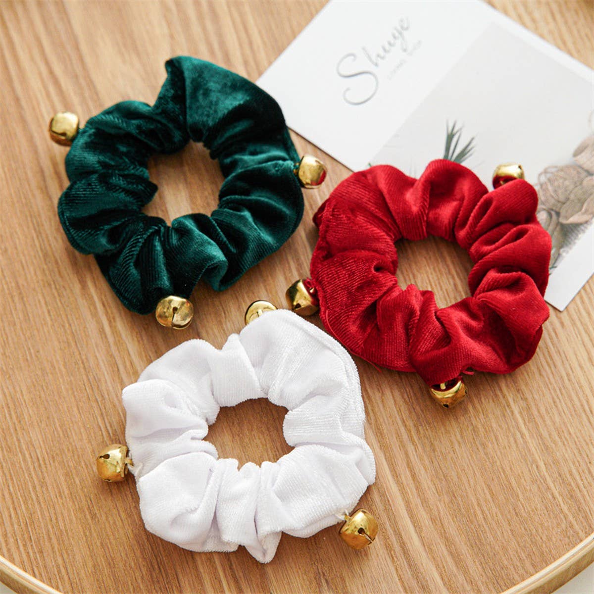 CHRISTMAS BELLS HAIR SCRUTCHIES