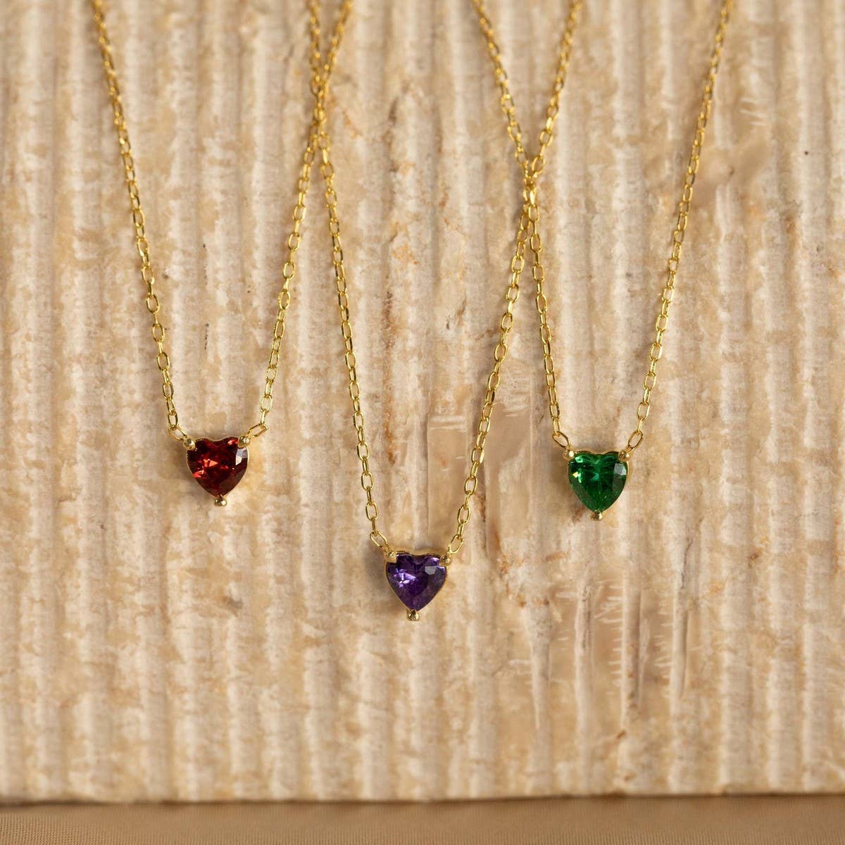 Stainless Steel Birthstone Heart Necklace_CWMM5667