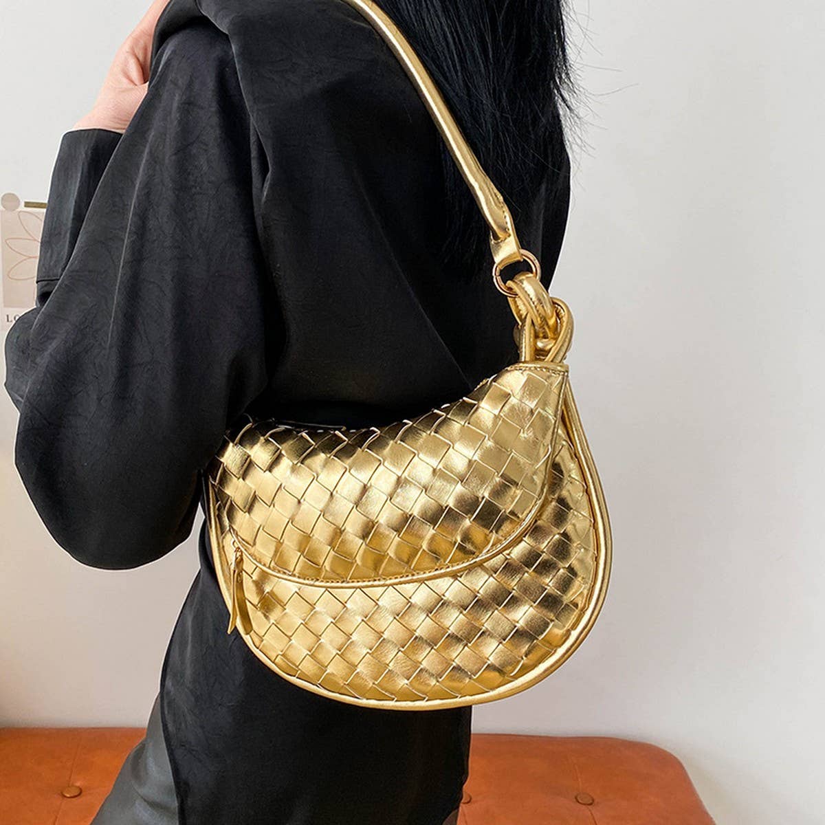 HANDMADE STRAW BAG FASHION ONE-SHOULDER ARMPIT BAG_CWAB1912