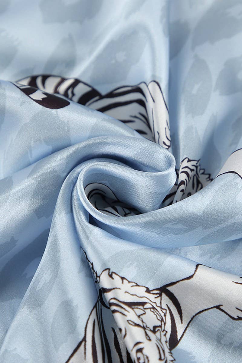 CWSPJ0373_SATIN LEOPARD PRINT LONG SLEEVE SHORTS PAJAMAS