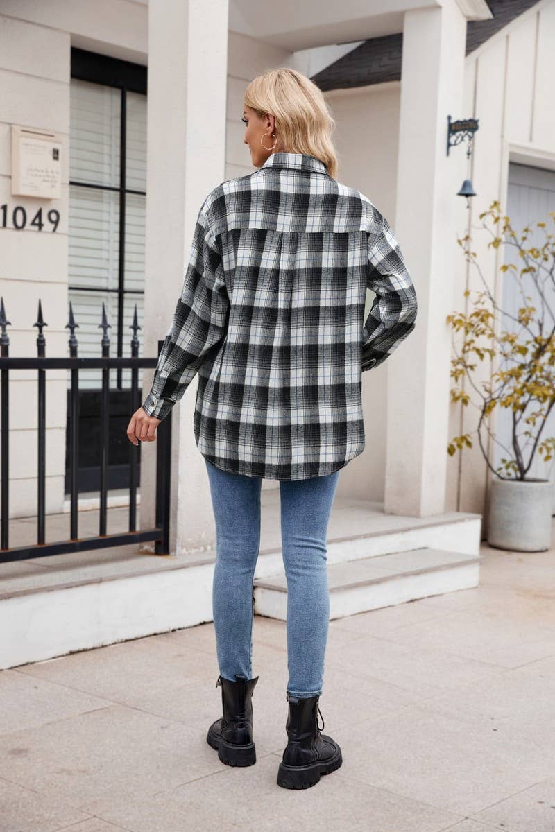 CWTSTL1455_LOOSE-FITTING BUTTON-DOWN PLAID SHIRT