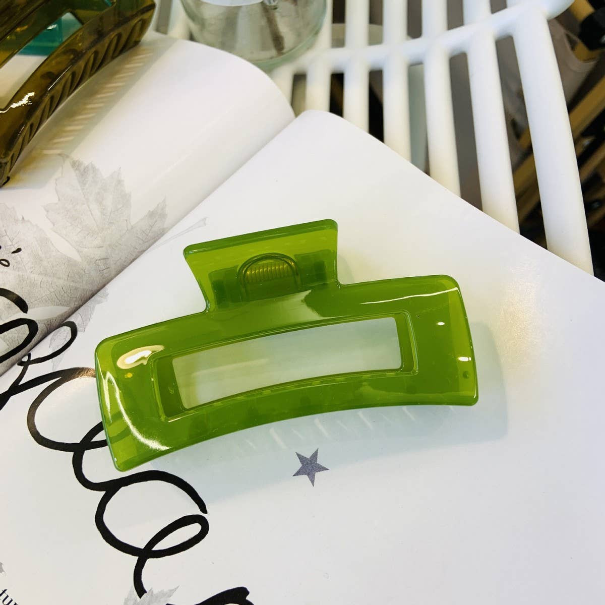 CWAHA1557_4.13"SIMPLE RECTANGLE HAIR CLAW CLIP