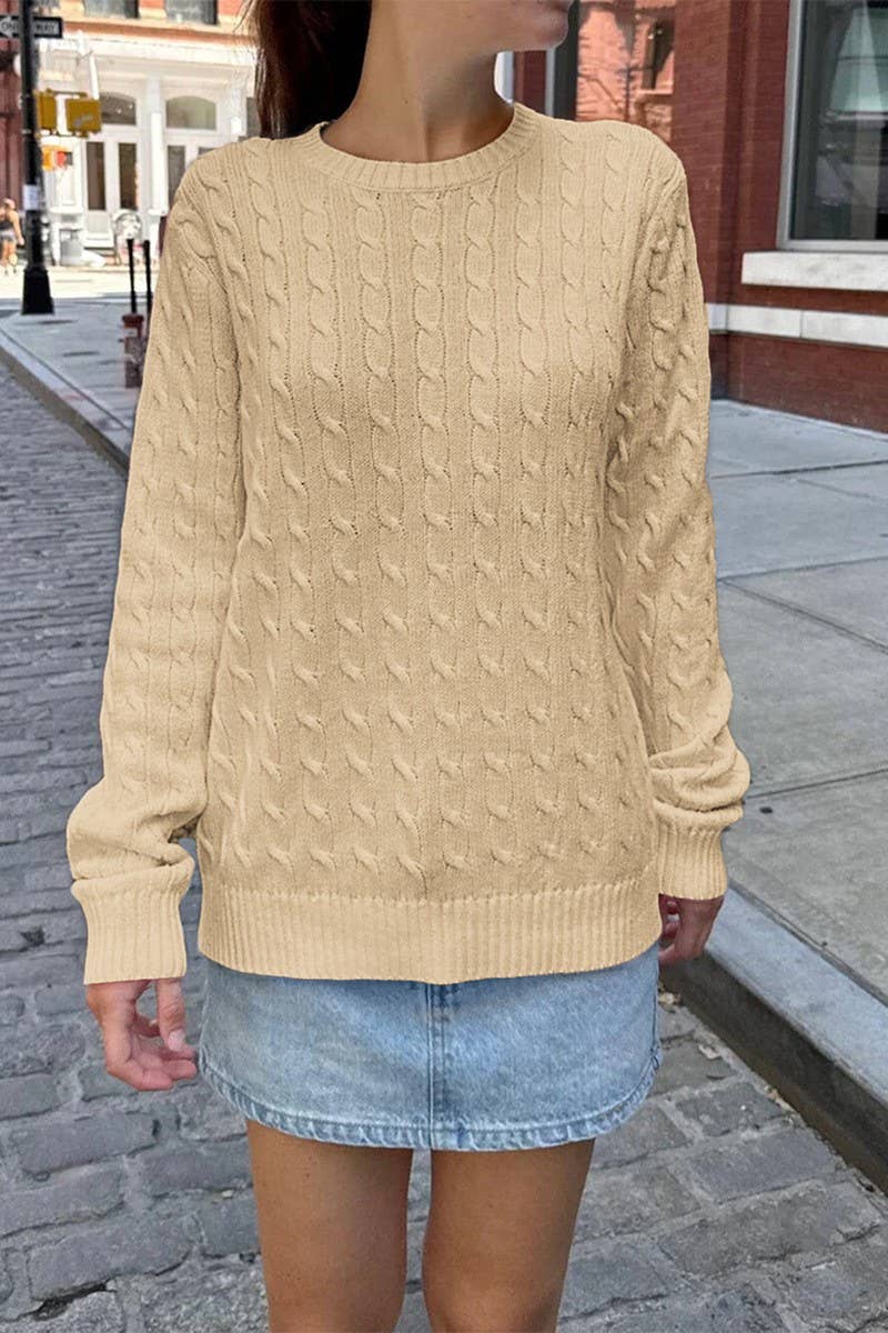 CWOSWL07512_SOLID COLOR LONG-SLEEVED BASE KNITTED SWEATER