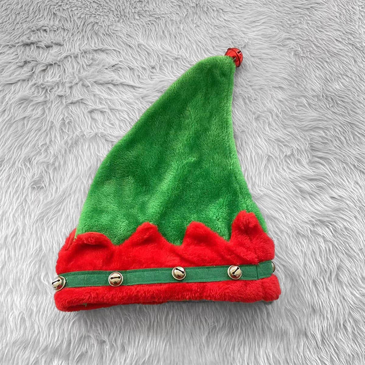CWAH4084_RED SMURF BELL PARTY CARTOON SANTA HAT