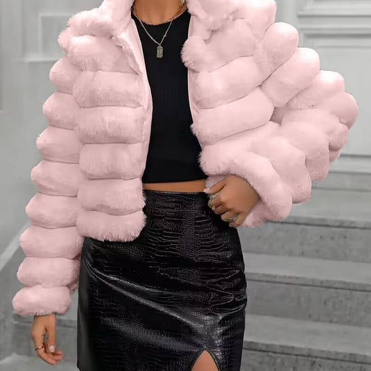 Elegant Faux Fur Short Coat for Women Winter