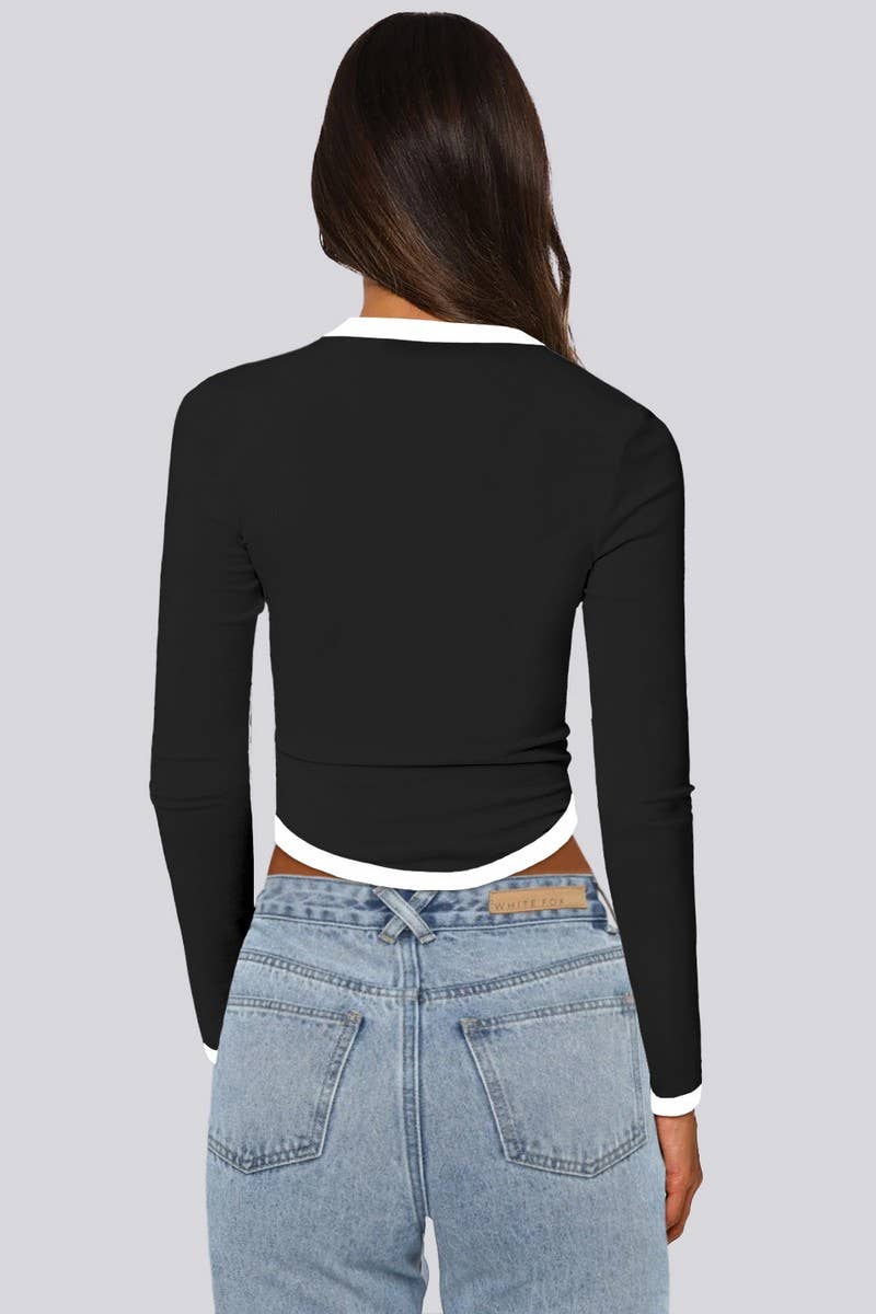 CWTBLL01072_LONG SLEEVE COLORBLOCK SLIM CROP PULLOVER