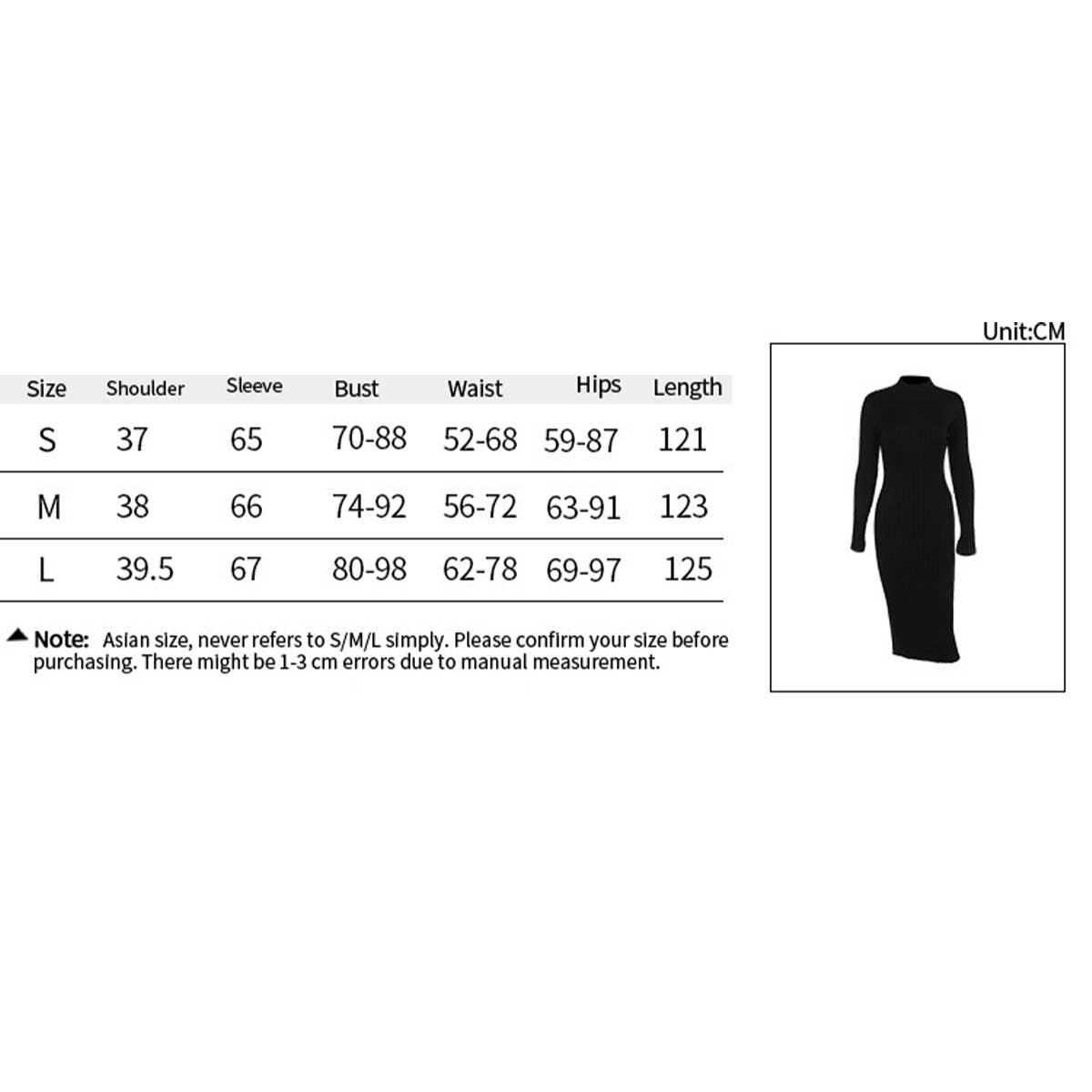 Casual slim-fit turtleneck wool woven large pit strip dress