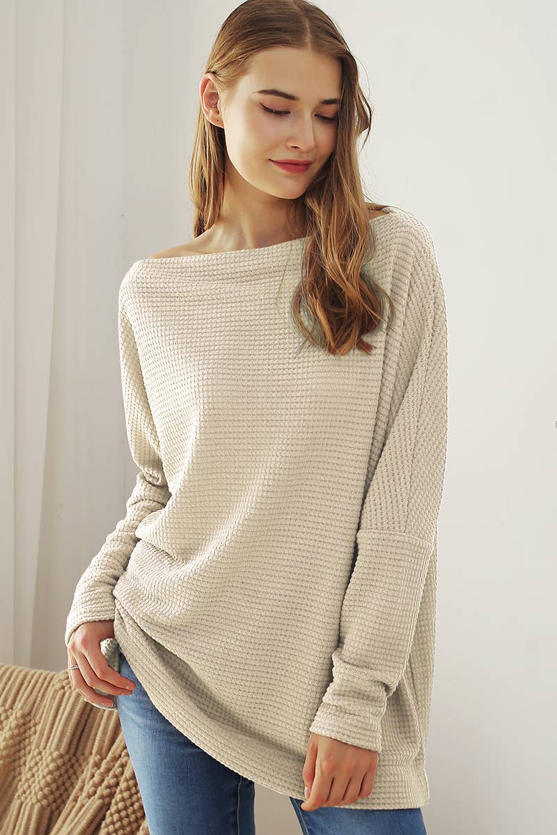 CWTTL1495_IN BATWING SLEEVE PULLOVER SWEATER KNIT