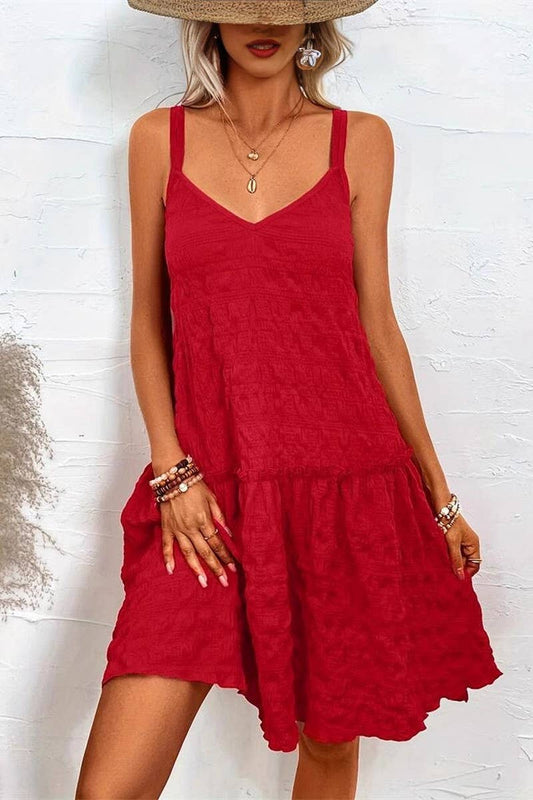 CWDHL0771_SOLID COLOR ELEGANT ROMANTIC SUSPENDER SKIRT