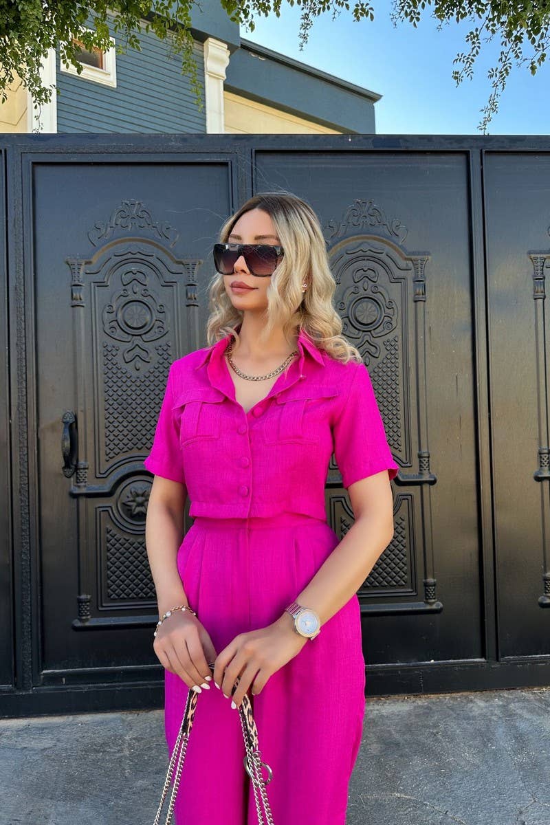 CWSS1063_SUMMER ELEGANT CASUAL WOMEN'S TWO-PIECE SUIT