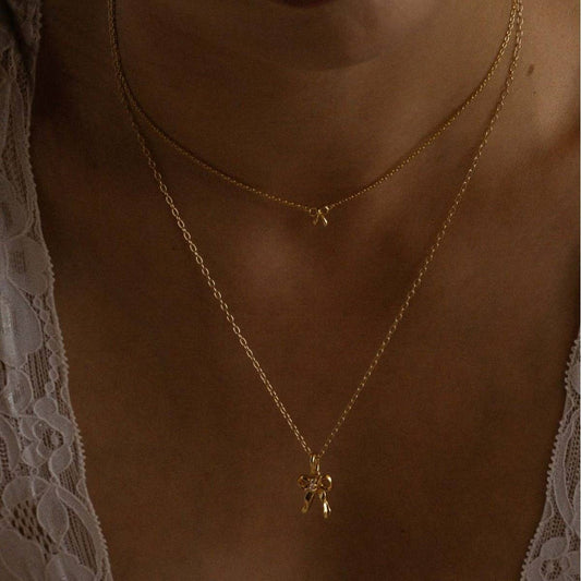 Simple Mini Bow Necklace for Women_CWMM5341