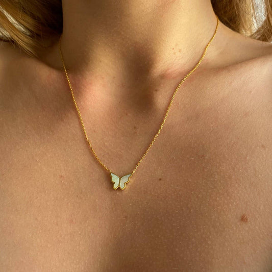 Fashion Titanium Steel Butterfly Clavicle Necklace_CWMM5662