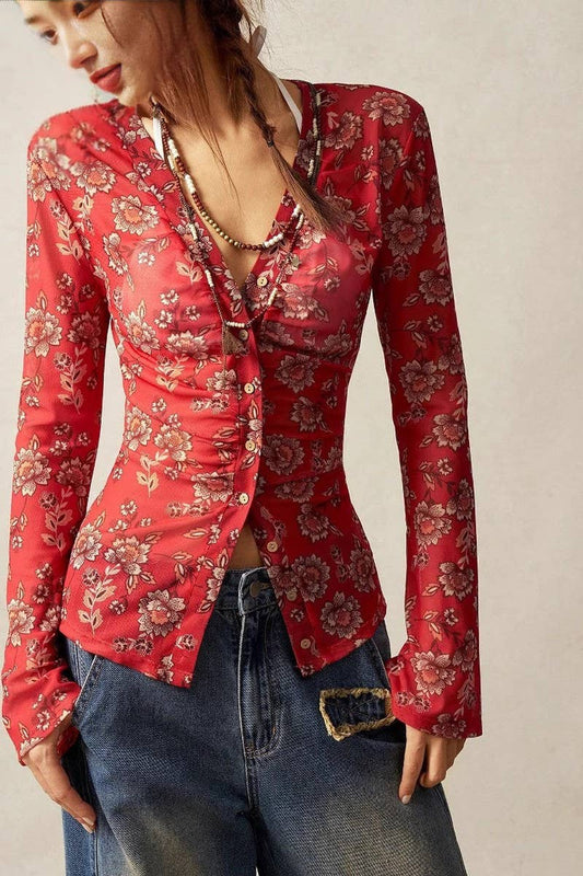CWTBLL3904_VINTAGE FIT FLORAL LONG SLEEVE BUTTON-DOWN SHIRT