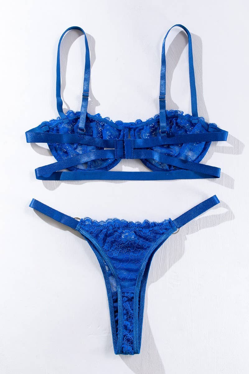 CWSS1199_LACE MESH SEE-THROUGH SEXY LINGERIE 2-PIECE SET