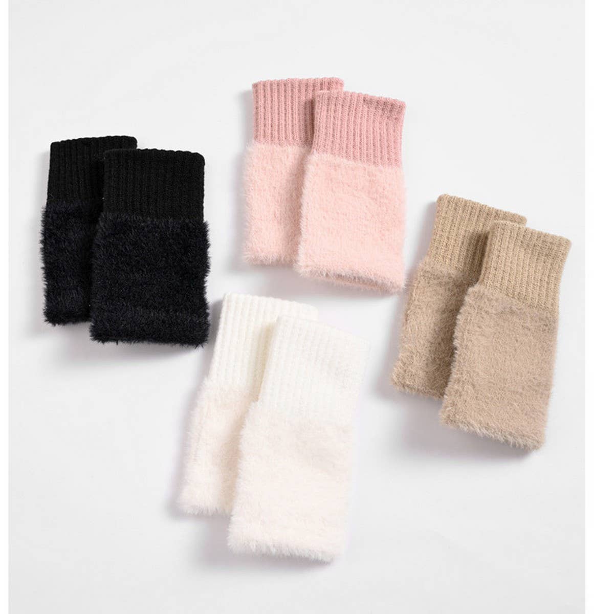 CWAG0276_THICKENED WATERPROOF MINK FUR FINGERLESS GLOVES