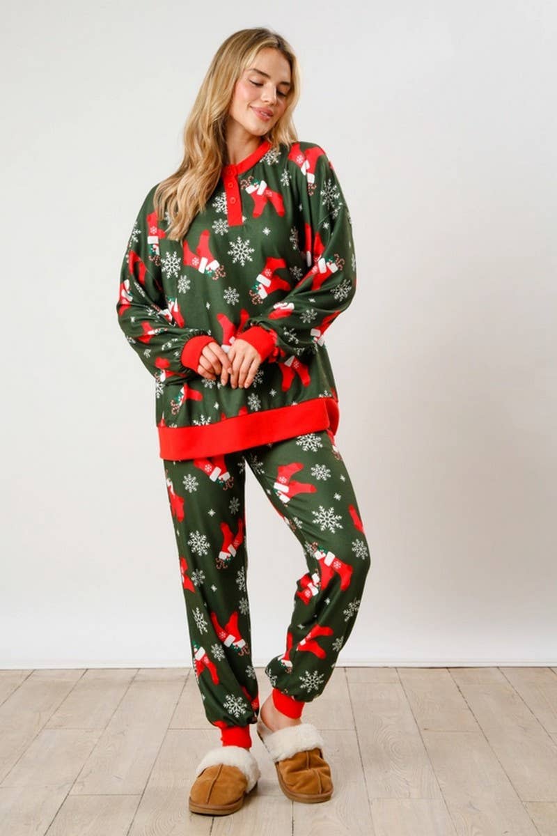 CWSTB00497_CHRISTMAS PRINT BUTTON TWO-PIECE SET