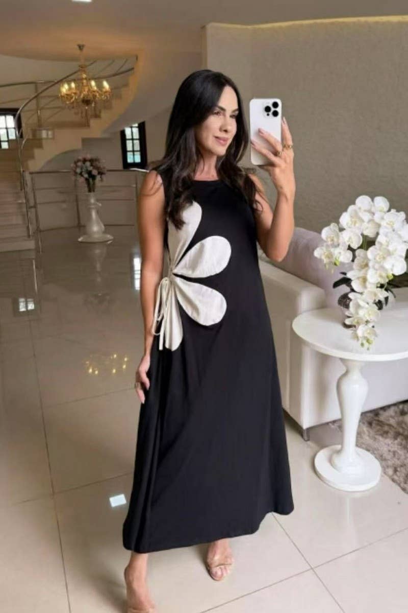 CWDMD5838_SLEEVELESS FLORAL PRINT BODYCON TANK DRESS