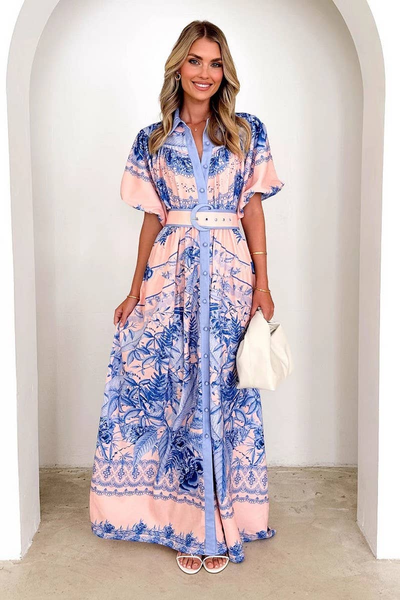 CWSBSS0068_STAND COLLAR RUFFLED TOP HIGH WAIST SKIRT SUIT