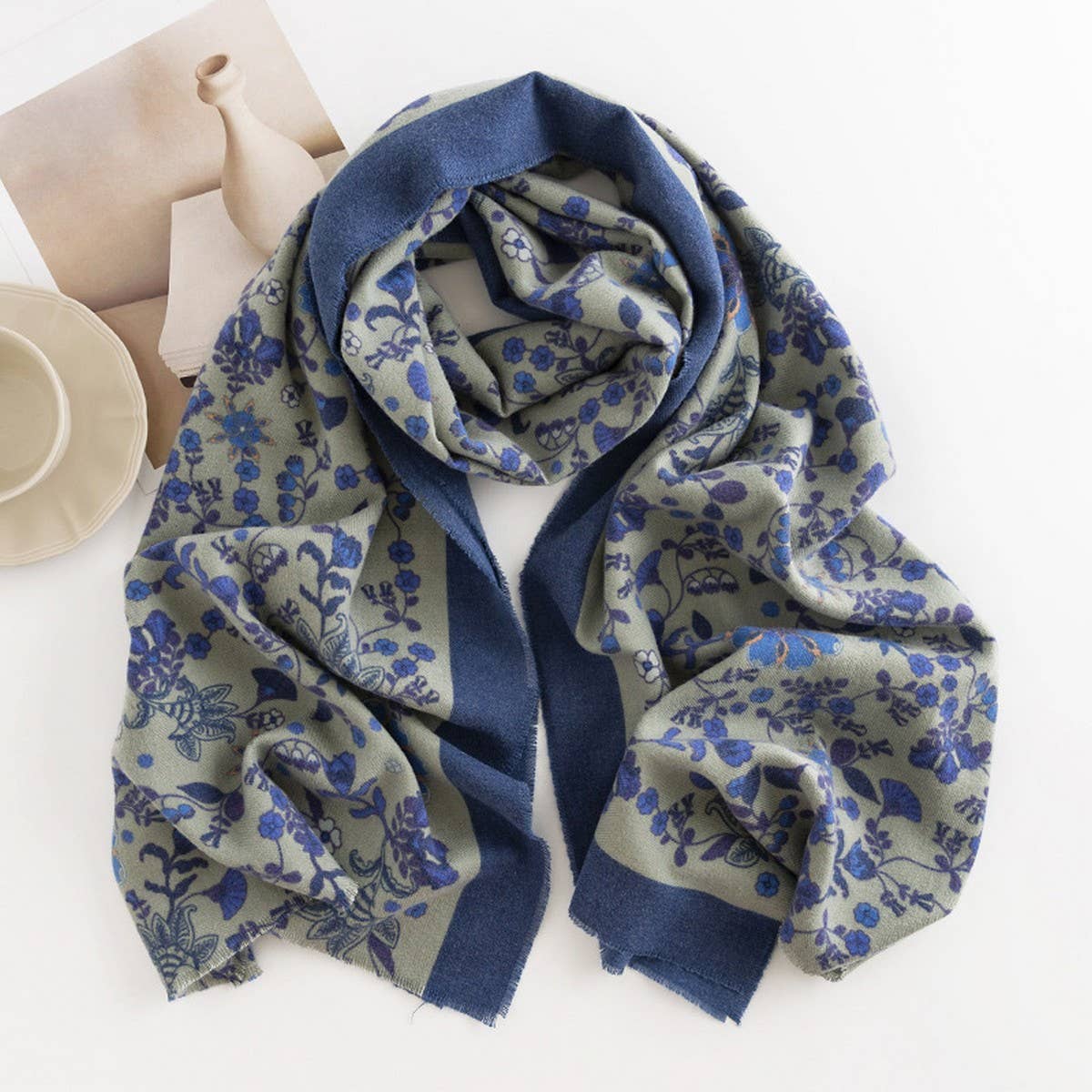 CWASC2724_CREAM SWEET GIRL STYLE PRINTED SCARF SHAWL